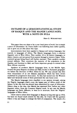 outline of a lexicostatistical study of basque and the