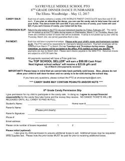 8th Grade Permission Slip Candy Sale 2017