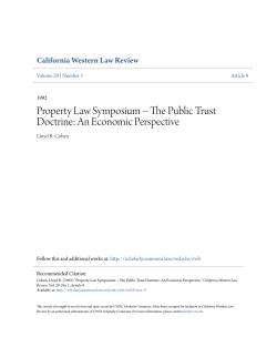 The Public Trust Doctrine: An Economic Perspective