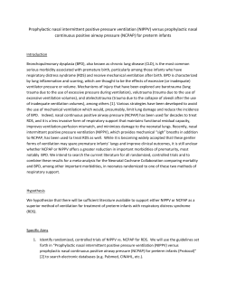 Prophylactic nasal intermittent positive pressure ventilation (NIPPV