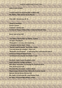 MARION SAMBOURNE`S DIARY 1899 1 Notes in front of Diary: To