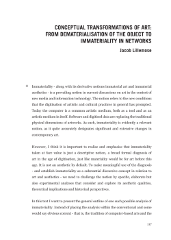 CONCEPTUAL TRANSFORMATIONS OF ART: FROM