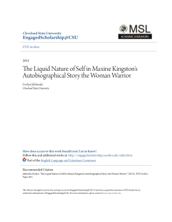 The Liquid Nature of Self in Maxine Kingston`s Autobiographical