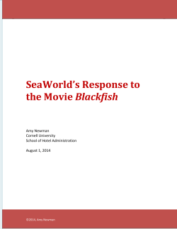SeaWorld`s Response to Blackfish