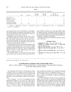 Literature Cited Coral Bleaching on Johnston Atoll, Central Pacific