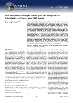 Wang Q, Jin J (2015). Leaf transpiration of drought tolerant