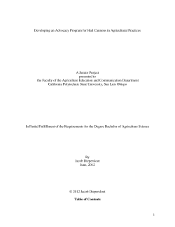 Developing an Advocacy Program for Hail Cannons in Agricultural
