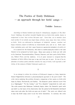 The Poetics of Emily Dickinson an approach through her birds` songs