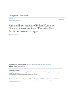 Criminal Law: Inability of Federal Courts to Suspend Sentence or