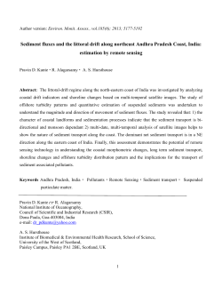 Sediment fluxes and the littoral drift along northeast Andhra Pradesh