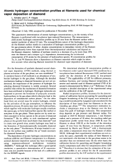 Atomic hydrogen concentration profiles at filaments used for