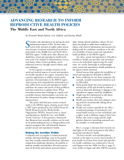 Advancing Research to Inform Reproductive Health Policies in the