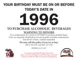 Age Sign - Michigan Licensed Beverage Association