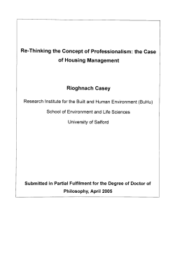 Re-Thinking the Concept of Professionalism