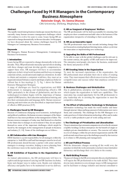 Challenges Faced by HR Managers in the Contemporary