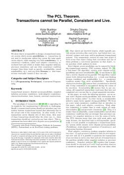 The PCL theorem: transactions cannot be parallel