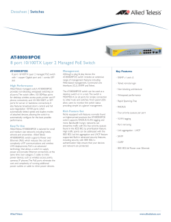 AT-8000/8POE 8 port 10/100TX Layer 2 Managed PoE Switch