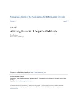 Assessing Business-IT Alignment Maturity