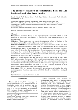 The effects of diazinon on testosterone, FSH and LH levels and