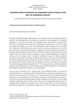 european union law before the hungarian constitutional court and