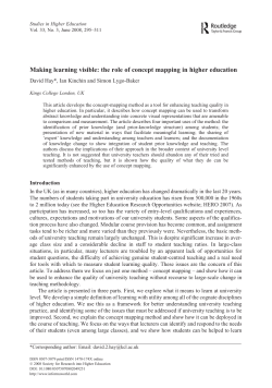 Making learning visible: the role of concept mapping in