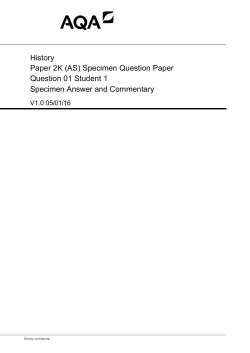 AS History Specimen answer and commentary Paper 2K