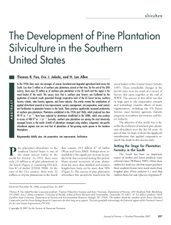 The Development of Pine Plantation Silviculture in the Southern