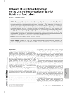 Influence of Nutritional Knowledge on the Use and Interpretation of