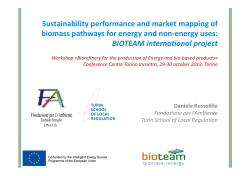 Sustainability performance and market mapping of biomass