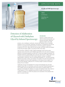 Detection of Adulteration of Glycerol with Diethylene