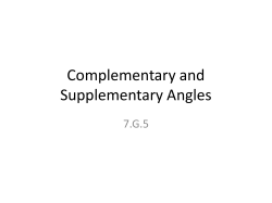 Complementary and Supplementary Angles