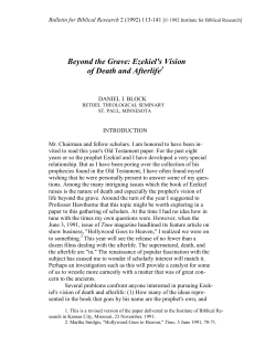 Beyond the Grave: Ezekiel`s Vision of Death and Afterlife