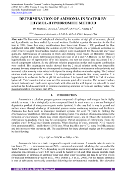 determination of ammonia in water by thymol-hypobromite