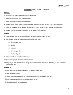 The Giver Study Guide Questions