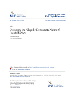 Discussing the Allegedly Democratic Nature of Judicial Review