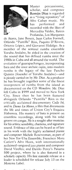 Master percussionist, scholar, and composer Roman Diaz is