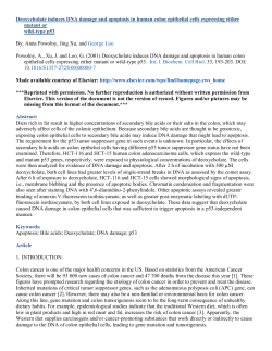 Deoxycholate induces DNA damage and apoptosis in human colon