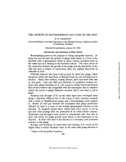 THE GROWTH OF BACTERIOPHAGE AND LYSIS OF THE HOST