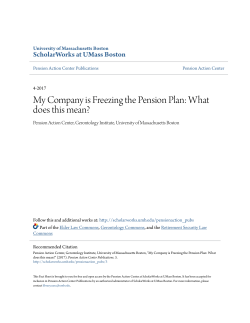 My Company is Freezing the Pension Plan: What does this mean?