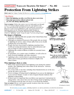 Protection From Lightning Strikes