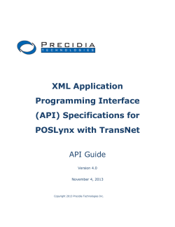 XML Application Programming Interface (API)