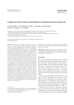 Comparison of the toxicity and distribution of cadmium
