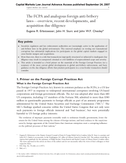 The FCPA and analogous foreign anti