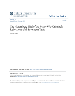 The Nuremberg Trial of the Major War Criminals