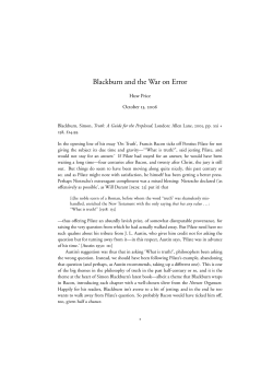 Blackburn and the War on Error
