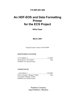 An HDF-EOS and Data Formatting Primer for the ECS Project