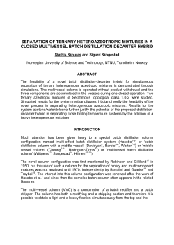 SEPARATION OF TERNARY HETEROAZEOTROPIC MIXTURES IN