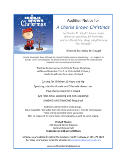Auditions-A Charlie Brown Christmas