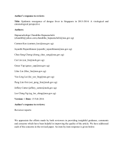 Author`s response to reviews Title: Epidemic resurgence of dengue
