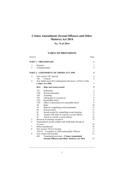 Crimes Amendment (Sexual Offences and Other Matters) Act 2014